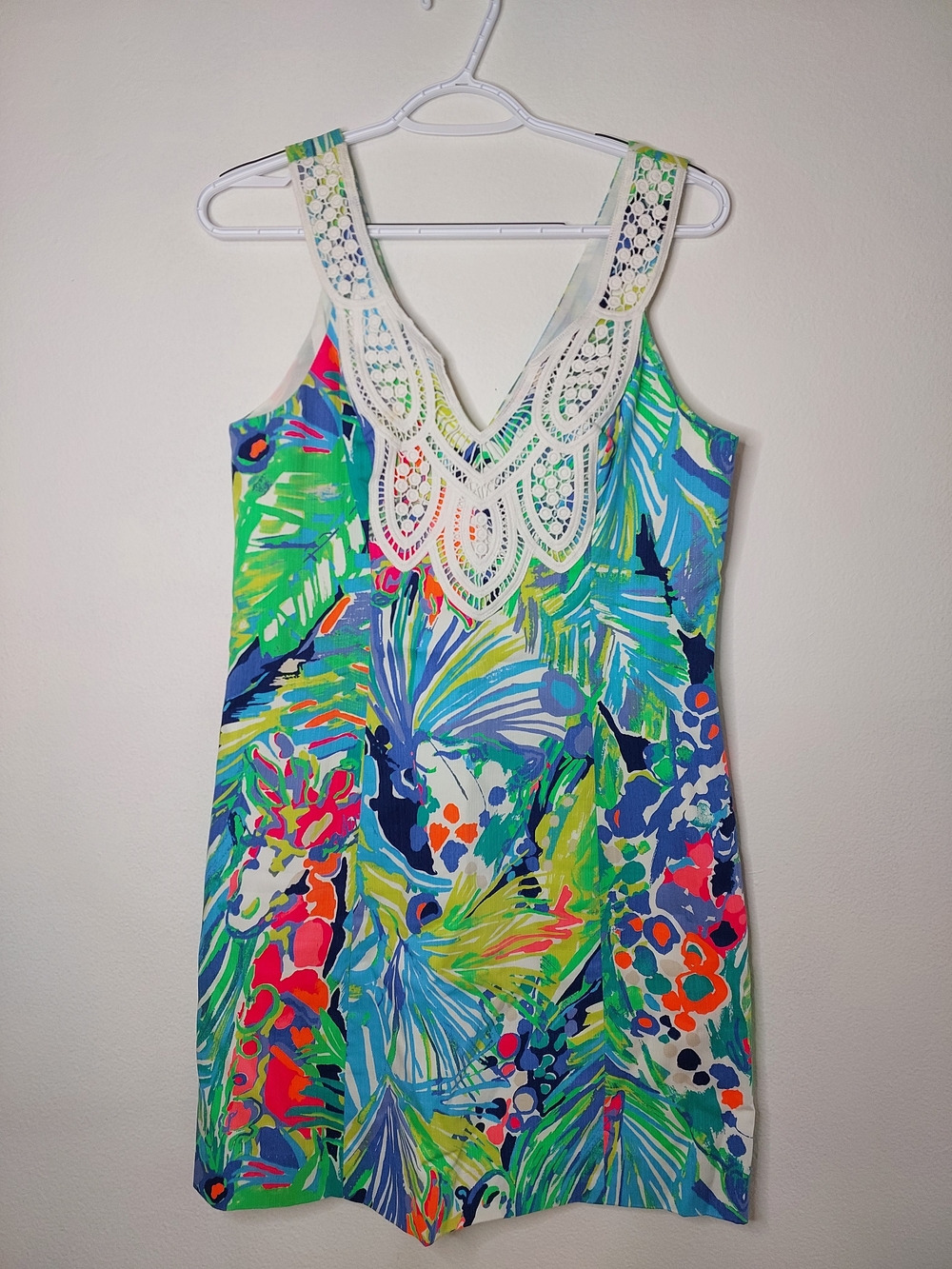 Lilly Pulitzer Floral Romper in Green & Blue Like New